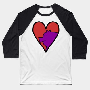 My Purple Pig Valentines Day Baseball T-Shirt